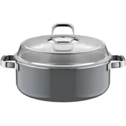 WMF Schmortopf  Fusiontec Pro ¦ schwarz ¦ Edelstahl ¦ Maße (cm): H: 10,5  Ø: 28