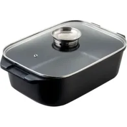 KHG Aromabräter aus Aluguss eckig  ¦ schwarz ¦ Aluminium-Guss ¦ Maße (cm): B: 41