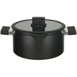 KHG Fleischtopf   ¦ schwarz ¦ Aluminium ¦ Maße (cm): H: 13  Ø: 24