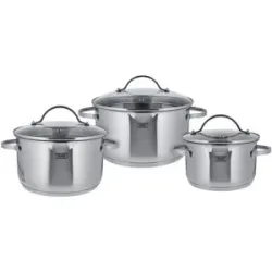KHG Topfset  3 teilig   ¦ silber ¦ Edelstahl