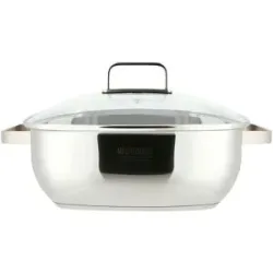 Meisterkoch Schmortopf OMNI 28 cm   ¦ Edelstahl,Glas ¦ Maße (cm): B: 28 H: 10