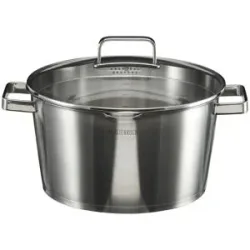 Meisterkoch Bratentopf  KONUS ¦ silber ¦ Edelstahl ¦ Maße (cm): H: 15  Ø: 28