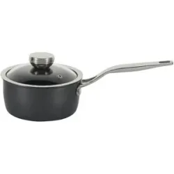 Meisterkoch Kasserolle  LOTUS ¦ schwarz ¦ Carbonstahl ¦ Maße (cm): H: 8  Ø: 16