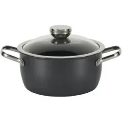 Meisterkoch Kochtopf  LOTUS ¦ schwarz ¦ Carbonstahl ¦ Maße (cm): H: 10  Ø: 20