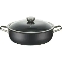Meisterkoch Servierpfanne  LOTUS ¦ schwarz ¦ Carbonstahl ¦ Maße (cm): H: 8  Ø: