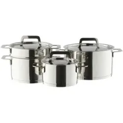 Meisterkoch Topfset  NOVUS ¦ silber ¦ Edelstahl