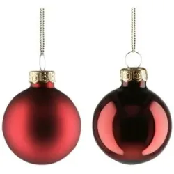 Höffner Weihnachtsbaumkugel  16er-Set   ¦ rot ¦ Glas,Aluminium Ø: 3.5