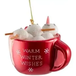 HOME STORY Baumschmuck Tasse   ¦ rot ¦ Glas ¦ Maße (cm): B: 9,2 H: 6,8 T: 7.0