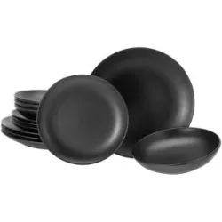 CreaTable Kombiservice  Magic Black ¦ schwarz ¦ Steinzeug/Steingut ¦ Maße (cm):