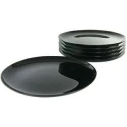 CreaTable Pizzateller  Italien ¦ schwarz ¦ Glas ¦ Maße (cm): B: 35 H: 8,5