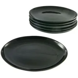 CreaTable Speiseteller  Italien ¦ schwarz ¦ Glas ¦ Maße (cm): B: 32 H: 13,5