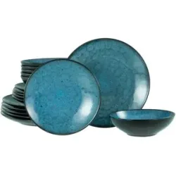CreaTable Kombiservice  Capri ¦ blau ¦ Steinzeug/Steingut ¦ Maße (cm): B: 30 H: