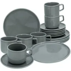 CreaTable Kaffeeservice  Chef Collection ¦ grau ¦ Porzellan ¦ Maße (cm): B: 27