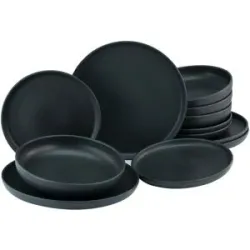 CreaTable Kombiservice  Uno ¦ schwarz ¦ Steinzeug/Steingut ¦ Maße (cm): B: 40 H: