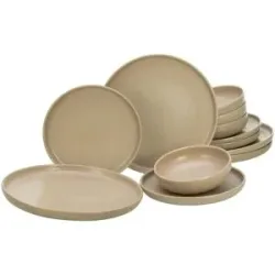 CreaTable Kombiservice  Uno ¦ beige ¦ Steinzeug/Steingut ¦ Maße (cm): B: 40 H: