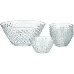 Peill+Putzler Schalenset  7-teilig  ROMBO ¦ transparent/klar ¦ Glas ¦ Maße (cm):