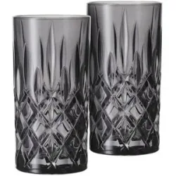 Nachtmann Longdrinkgläser 2er Set Noblesse ¦ grau ¦ Glas ¦ Maße (cm): B: 7,8 H: