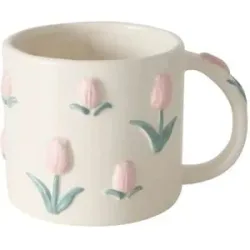 Höffner Becher Tulpen   ¦ weiß ¦ Steinzeug/Steingut ¦ Maße (cm): H: 9,5  Ø: 10.5