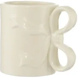 Höffner Becher mit Schleife   ¦ weiß ¦ Dolomite ¦ Maße (cm): B: 9,5 H: 11