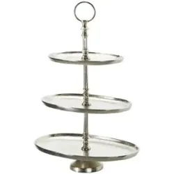 HOME STORY Etagere   ¦ silber ¦ Aluminium ¦ Maße (cm): B: 36 H: 50 T: 22.0