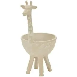 HOME STORY Deko Schale Giraffe   ¦ beige ¦ Aluminium ¦ Maße (cm): B: 16 H: 23 T: