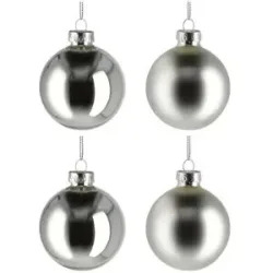 Höffner Weihnachtsbaumkugel  10er-Set   ¦ silber ¦ Glas,Aluminium Ø: 6