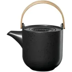 ASA SELECTION Teekanne mit Holzgriff  Kuro ¦ schwarz ¦ Porzellan ¦ Maße (cm): B: