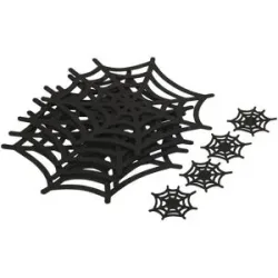 Höffner Platzset Spinnennetz  4er Set   ¦ schwarz ¦ Synthetik Ø: 34