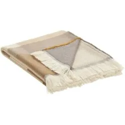como superior Wohndecke  Karo-Strickdecke ¦ braun ¦ Synthetik ¦ Maße (cm): B: