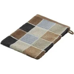 como Waschhandschuh  Karo ¦ braun ¦ Maße (cm): B: 16