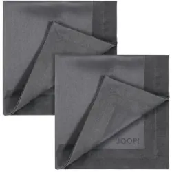 JOOP! Servietten 2er-Set Signature   ¦ grau ¦ Naturfaser ¦ Maße (cm): B: 50