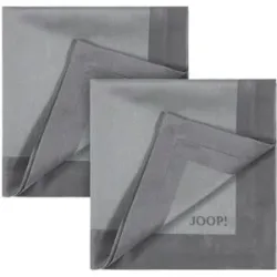 JOOP! Servietten 2er-Set Signature   ¦ silber ¦ Naturfaser ¦ Maße (cm): B: 50