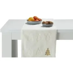 Höffner Tischläufer  Weihnachten ¦ weiß ¦ Synthetik ¦ Maße (cm): B: 40