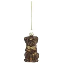 HOME STORY Weihnachtsbaumschmuck Hund   ¦ braun ¦ Glas,Aluminium ¦ Maße (cm): B:
