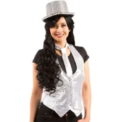 Pailletten-Weste für Damen, silber