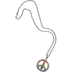 Peace-Kette, silber/bunt