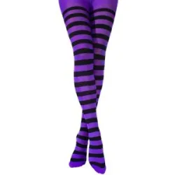 Ringelstrumpfhose, violett/schwarz
