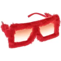 Plüsch-Brille, rot