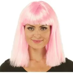 Longbob-Perücke, rosa