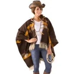 buttinette Western Poncho, unisex, braun