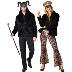 Plüschjacke, schwarz
