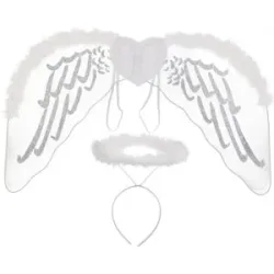 Engel-Set, weiß-silber, 2-teilig