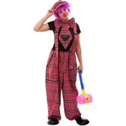 buttinette Clown-Latzhose und Riesenkrawatte, unisex, blau-color