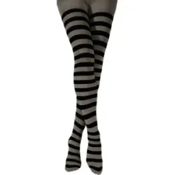 Ringelstrumpfhose, schwarz/grau