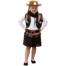 Cowgirl Kostüm für Kinder, schwarz/braun