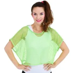 Kurzes Netzshirt, neongrün