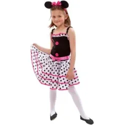 Mäuschen-Kostüm für Kinder, pink/schwarz/weiß