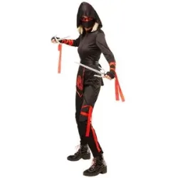 Overall Ninja für Damen, schwarz/rot