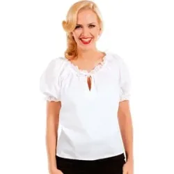 Rüschenbluse für Damen, weiß