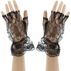 Spitzen-Handschuhe, schwarz